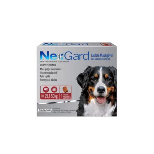 NexGard Antipulgas e Carrapatos para Cães de 25,1 a 50Kg caixa com 1 comprimido