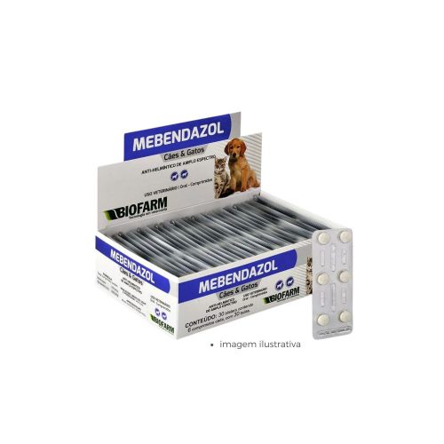 Mebendazol Cães e Gatos Biofarm Blister com 6 Comprimidos