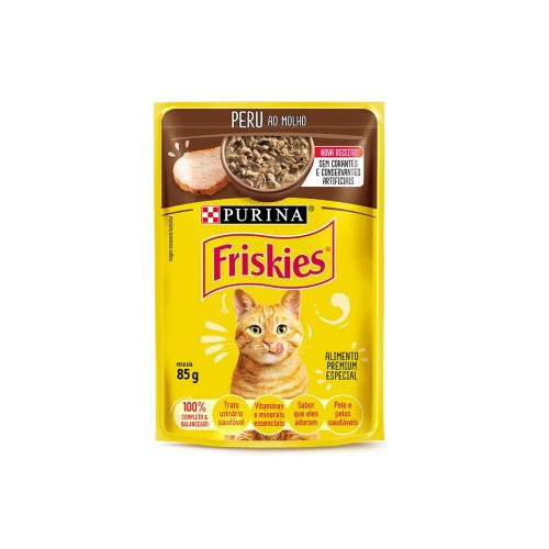 Sachê Friskies Gatos Adultos Peru ao Molho 85 g