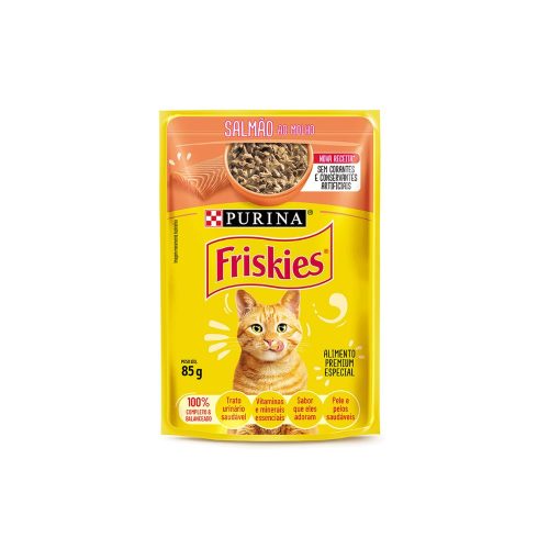 Sachê Friskies Gatos Adultos Salmao ao Molho 85 g