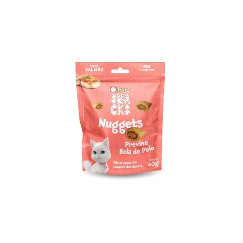 Quatree Snacks Nuggets Gatos Bola de Pelo Salmão 60g